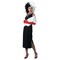 Women’s Cruella De Vil Halloween Costume Long Black Dress Set